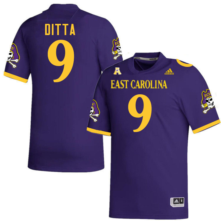#9 Chaston Ditta East Carolina Pirates College Football Jersey Stitched-Purple